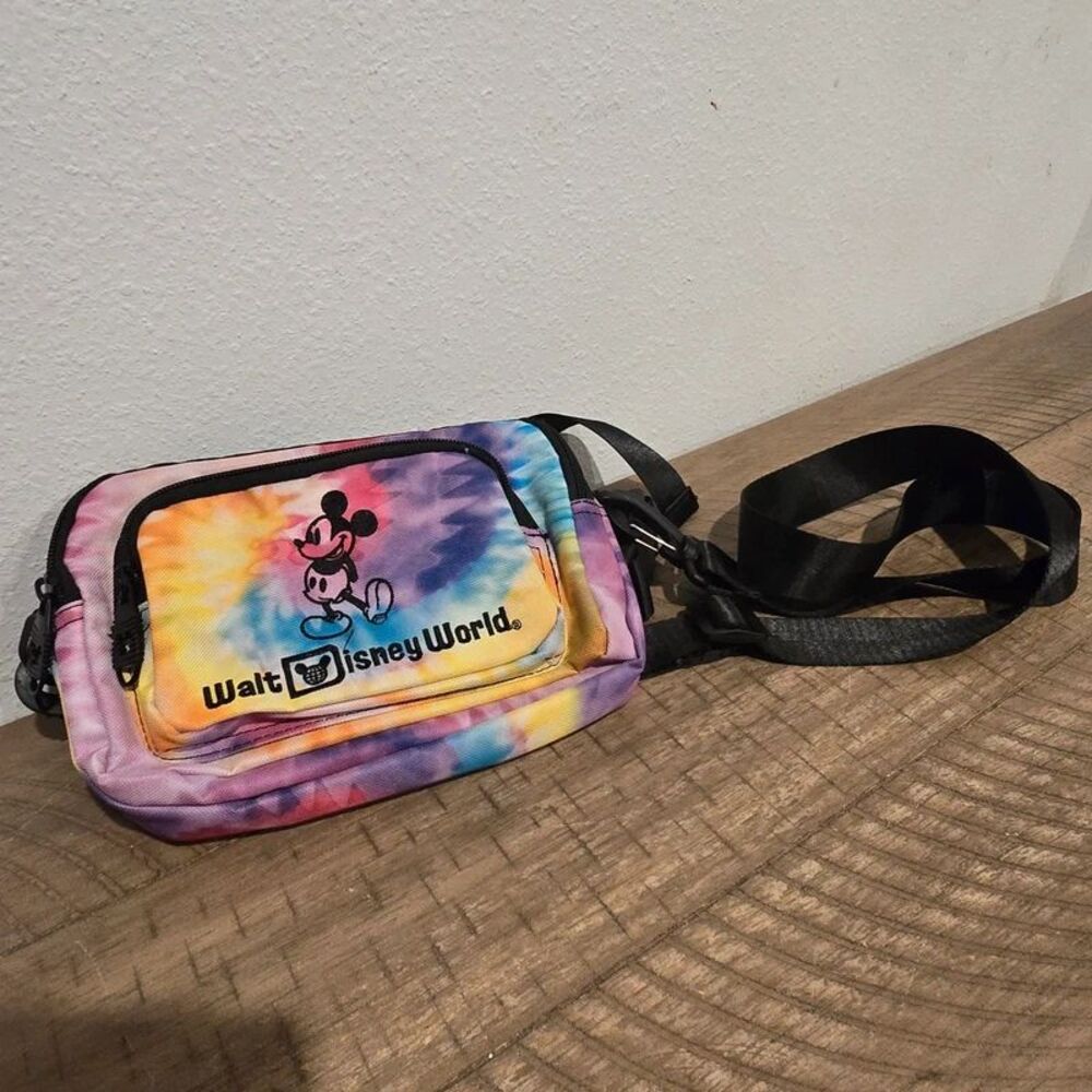 Walt Disney World Mickey Mouse Tie Dye Convertible Crossbody Waist Bag Fanny Pac